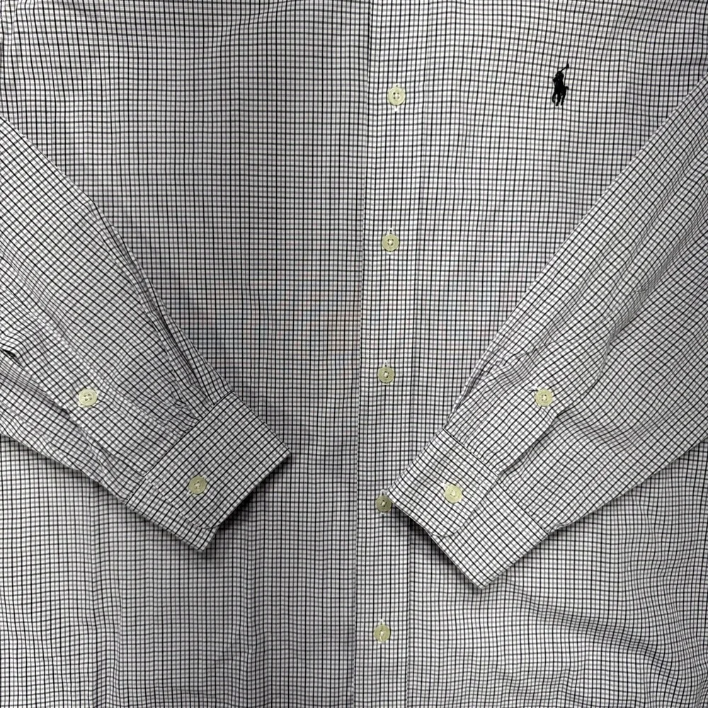 Ralph Lauren Blake Golf Shirt Mens Size Large Pink Gray‎ Button-Down Long Sleeve